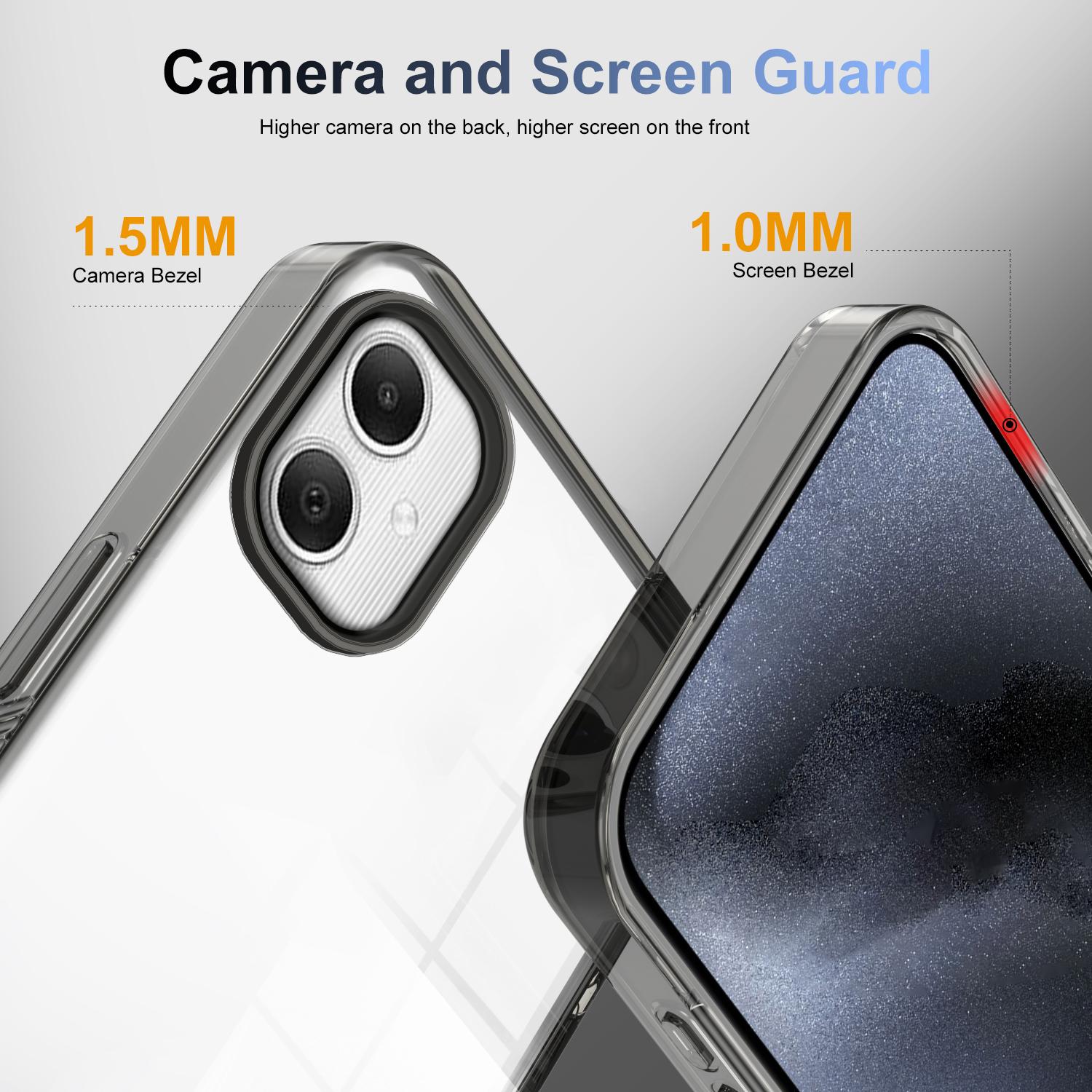 

For Samsung Galaxy A06 4G Clear Phone Case TPU+PC Anti-Slip Drop-Proof Back Cover Transparent