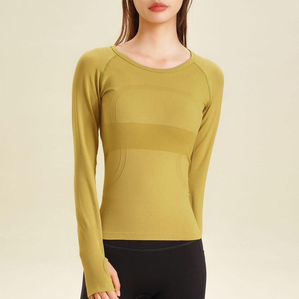 Lulu Women's Long-Sleeve Quick-Dry High-Elastic Yoga and Pilates Slim-Fit Running Top