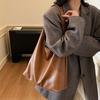 Slack retro brown bag 2025 new fashion simple women's shoulder bag large capacity commuter tote bag