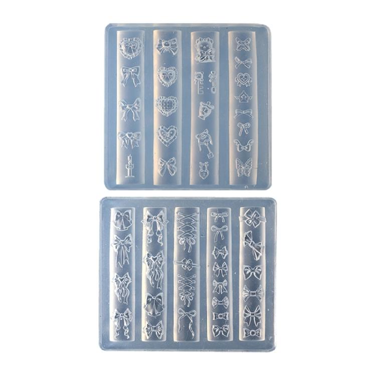 

2Pieces Professional Nail Art Molds Bowknot Shape Small Accessories Mold Nail Decorative Molds for Manicure Decorations 1