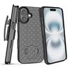 For iPhone 17 Case PC + TPU Sliding Screen Cover Kickstand Phone Shell with Clip