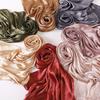 Premium Malaysia Satin Tudung Hijab Islamic Veil Headscarf Crinkle Plain Color Satin Crepe Scarf Muslim Women Shawl Wrap