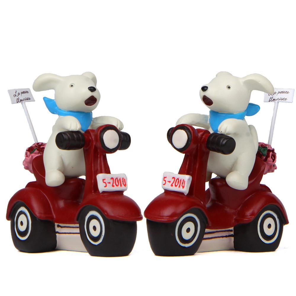 Dog Small Resin Motorcycle Plant Holder Garden Decor For Indoor Plants Gift And
