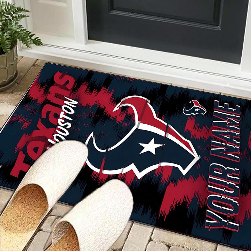 Custom NameHouston-Texans Artwork Carpet, Indoor Rug, Chair Rug, Living Rooms, Doormat Made From Polyester Home Decor Birthday Christmas Gifts