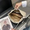 Women's Hazy Blue Cowhide Underarm Tote Bag, Large Capacity, Soft Leather Crossbody for Commuting