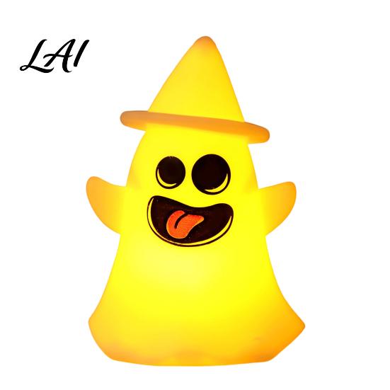 Halloween Decorative Light Witch Hat Ghost Light Spooky LED Lamp Night Cartoon for Holiday Party Decor