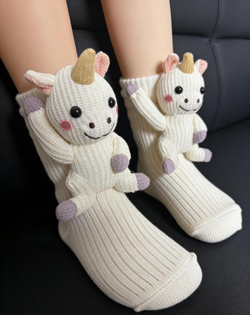 3D Cute Sloth Plush Socks - Warm Crochet Animal Floor Socks for Men & Women