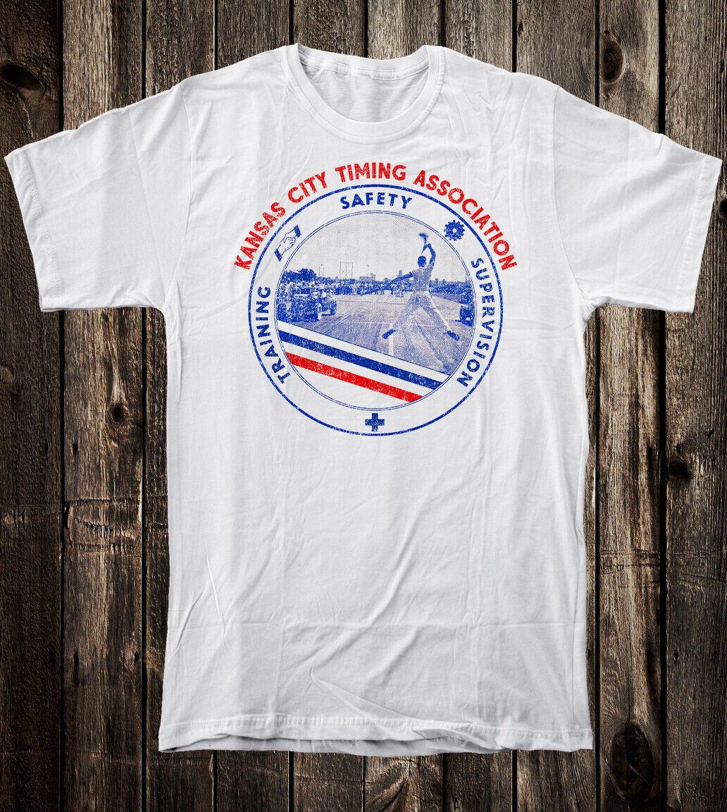 Hot Rod Tee T Shirt Retro Art Drag Race Racing Kansas City Timing Association S разноцветный
