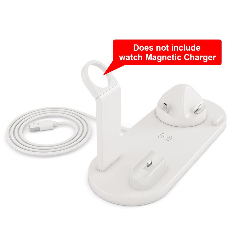 10w trådløs ladestasjon 4 i 1 for Iphone 11 12 13 14 Airpods Pro Stand Hurtiglading for Apple Watch 7 6