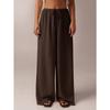 Women Casual Loose Solid Color Low Waist Wide Leg Straight Floor Length Long Pants