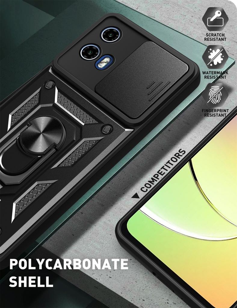 For Moto G04 CASE G24 Magnetic Holder Ring Protect Cov Funda For Motorola Moto G04 G24 Case Slide Camera Lens Armor Phone Case