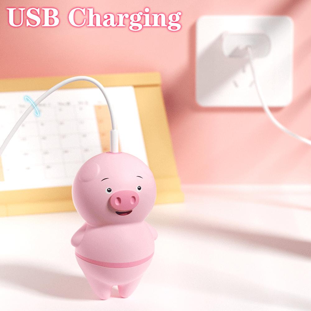 Tongue Licking Sucking Vibrator Female Masturbator USB Charging Dual 6 Modes Nipple Massager Sex Toys for Woman Clitoris Stimulator Cute Pig