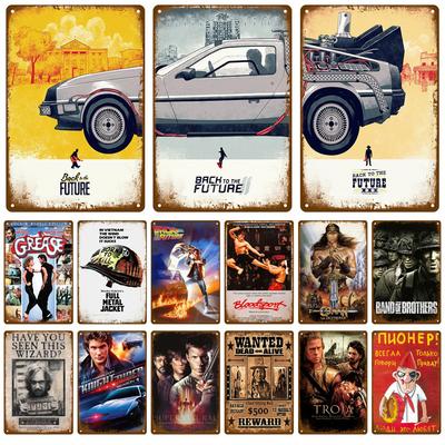 Retro Metal Sign Wall Art Mural Aesthetic Room Home Decor Items Poster Vintage Metal Plate Garage Decoration Tin Sign Plates Bar