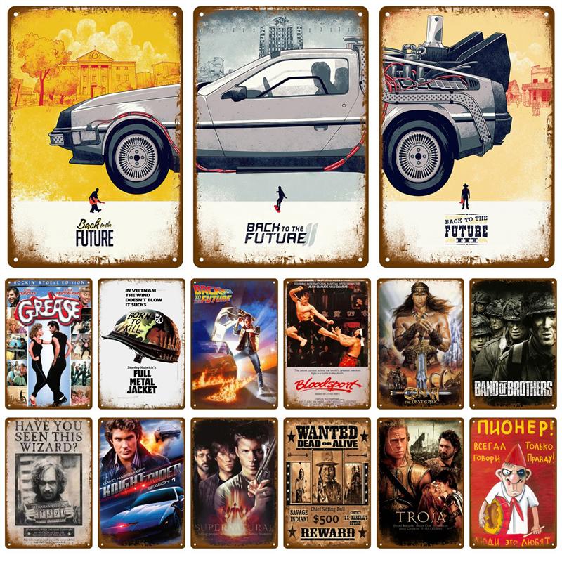 Retro Metal Sign Wall Art Mural Aesthetic Room Home Decor Items Poster Vintage Metal Plate Garage Decoration Tin Sign Plates Bar