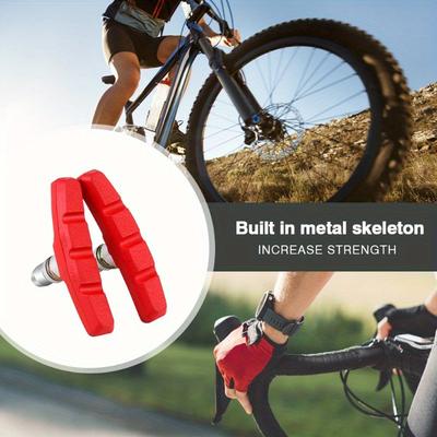 Mountain Road Bicycle V-brake Shoes Pads Rubber Bike V Brake Pads Shoes Blocks Lightweight Silent Cycling Part Tools