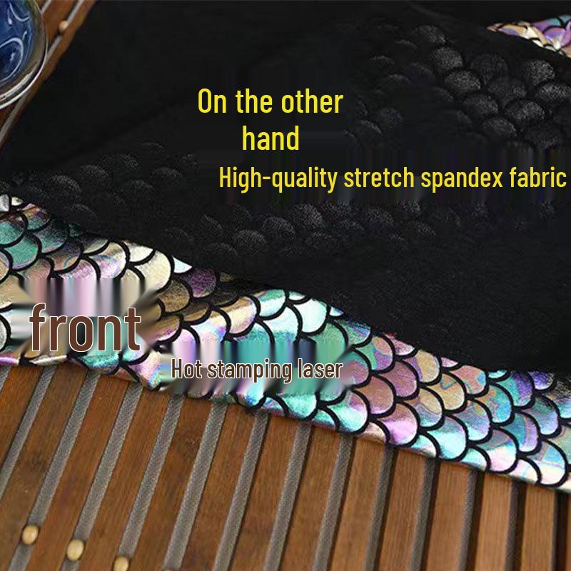 Iridescent Mermaid Fabric: Fish Scale, Laser, Stretch, Ideal for Costumes & Stage Decor
