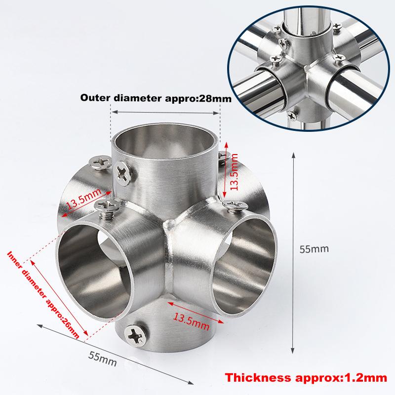 Pipe Fitting Connector, Fit 1 Inch(25mm) OD Pipe Stainless Steel Structural Pipe Connector Chain Link Fence Clamp
