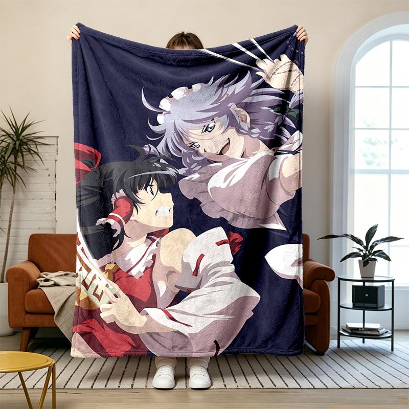Touhou Project Soft and comfortable flannel Suitable for sofas living rooms outdoor camping travel and also makes a great anniversary gift