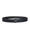3.4" Wide Double-Sided Lychee Grain Cowhide Belt with White Lines and Perforations, All-Match Style, Top Layer Cowhide