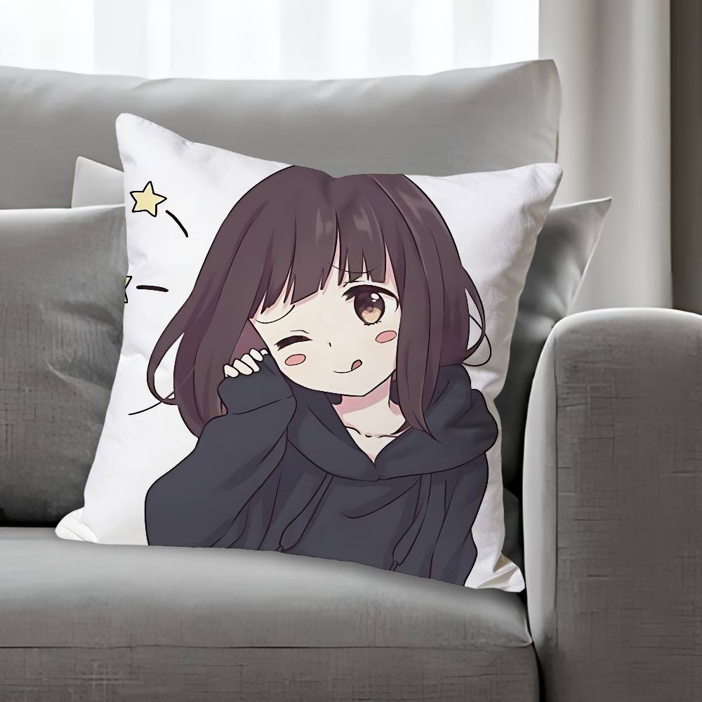 Cute MMenhera CChan Anime Celebrity Merchandise AllMatch Printed Pillow Case Sofa Car Office Room Decoration Protector