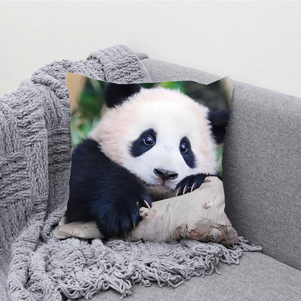 Fubao Lovely Panda Pillowcases Bedroom Living Room Sofa Home Decor Polyester Cushion Cover with Zipper