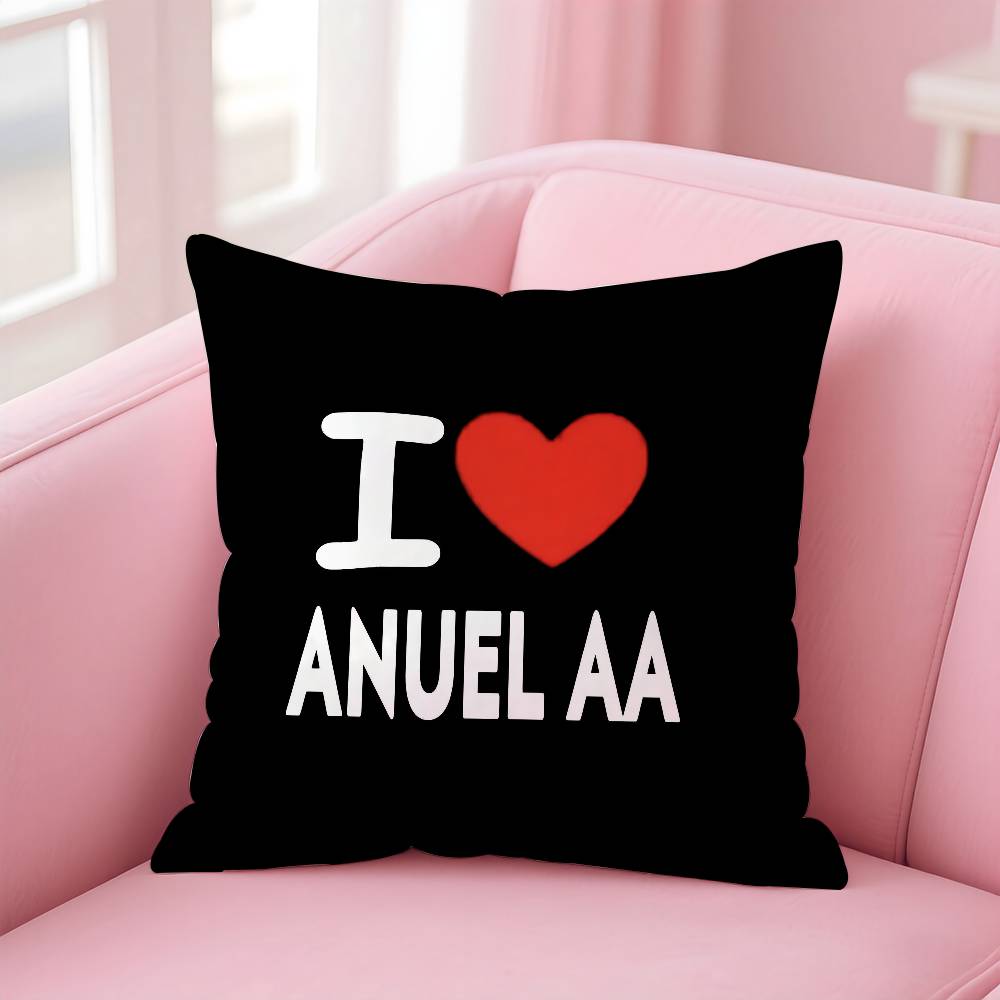 Rapper A-Anuel Aa Pillow Case Anti-Dustmite Pillowcase Invisible Zipper Silky Short Plush Sofa Cushion Cover