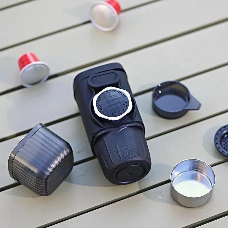 Capsule Powder Compatible Hand Press Coffee Machine Portable Italian Espresso Maker Small Household Travel Outdoor