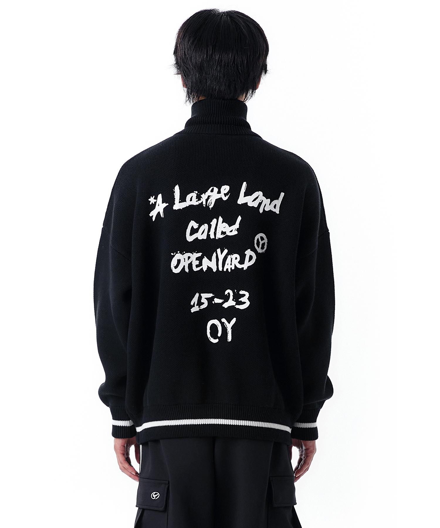 Oy Pola Zipper Paint Knit Mtm-Black One Size