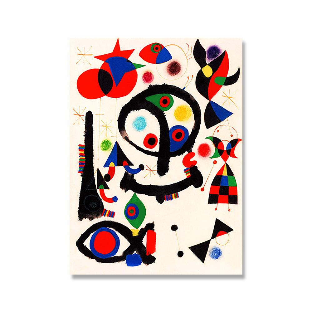 Abstrakte Figuren Joan Miró Gemälde Poster und Drucke Leinwandgemälde Surrealistische Wandkunst Bild für Wohnzimmerdekoration