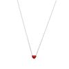 Beixi Sweet Red Heart Pendant Necklace, S925 Sterling Silver, Korean Style, Short Clavicle Design for Women.