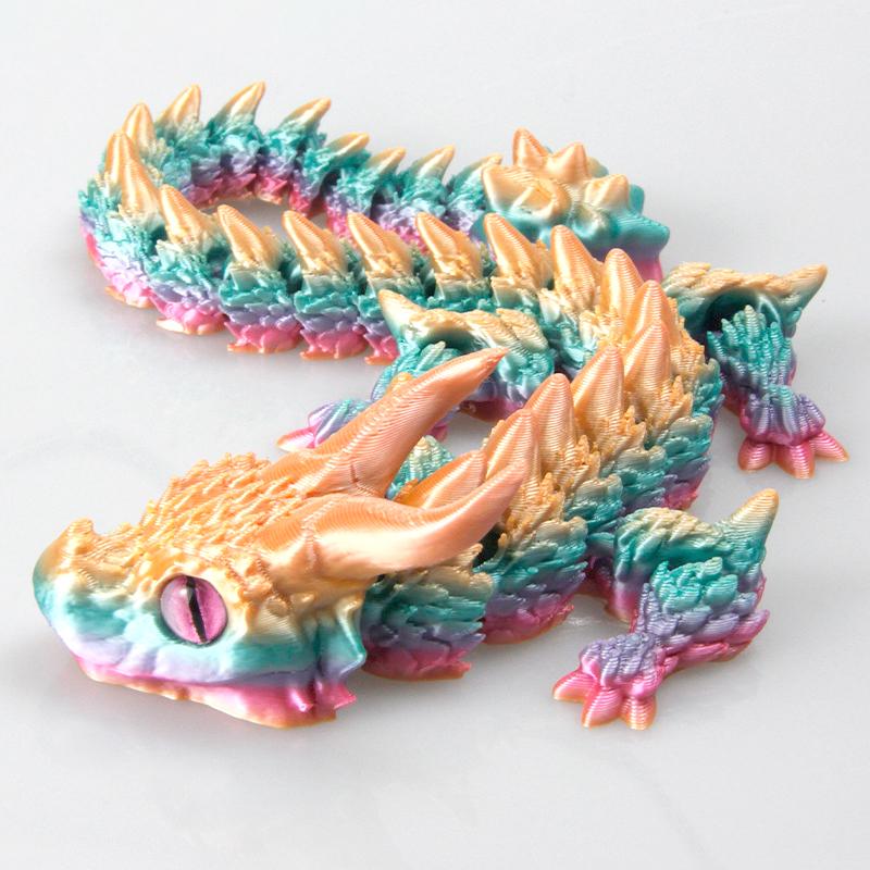 3D Tištěný Magický Drak Pohyblivý Kloub Fidget Hračka Otočný Kloubový Kancelářský Stolní Ornament Hračka pro Dospělé Dětská Řemesla Dárek