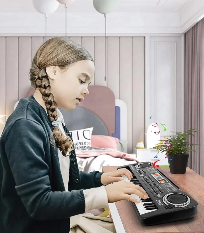 Keyboard Pianino Do Nauki Organy Dla Dzieci Dorosłych 61 Klawiszy Mikrofon Zasilacz Zestaw