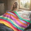 Regenbogen Wellen Streifen Flanell Decke Warm Weich Halloween Weihnachten Dekorativ Sofa Warm Gemütlich Ganzjahres Geschenk