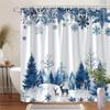 1Pc Winter Forest Shower Curtain, Polyester Fabric, Machine Washable, With Hook, Suitable For Bathroom Decoration