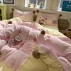 Cartoon Embroidery Bedding Set Dorm Bed Sheet Pillowcase Comforter Cover Soft Home Textile