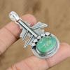 Birthday Gift For Her Natural Variscite Gemstone Pendant 925 Sterling Silver