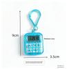 Mini Pocket Calculator Detachable Keychain Time Display Durable Plastic Counter for Students School Daily Use