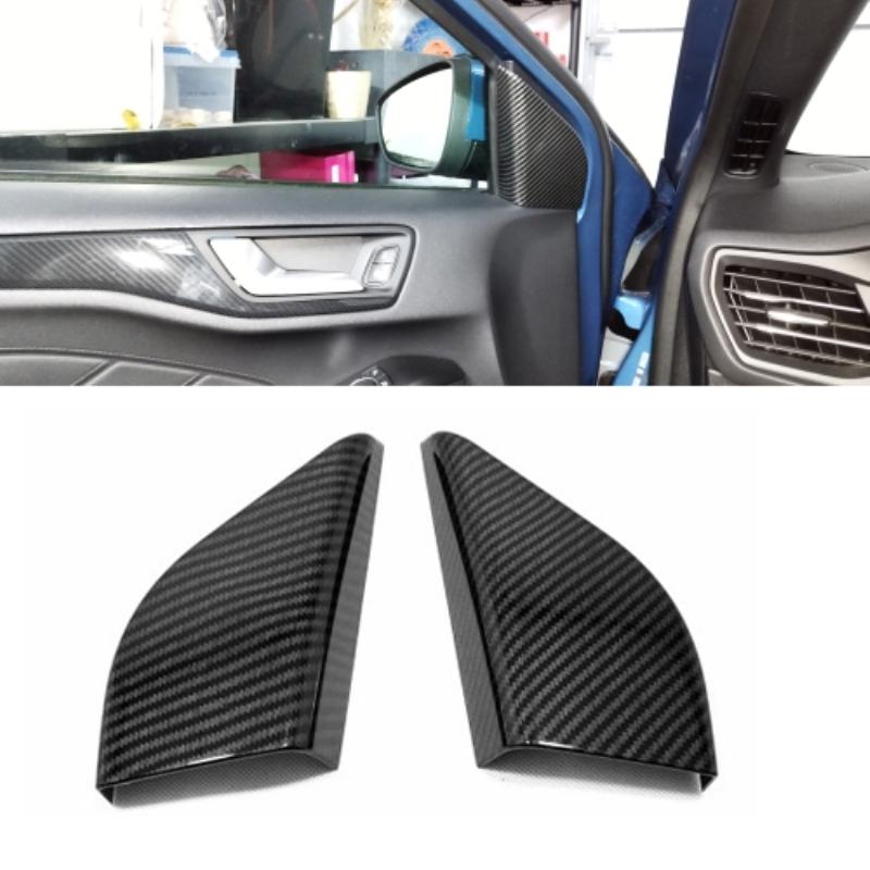 For Ford Focus MK4 Carbon Fiber Look Interior window swtich gear Steering Wheel Headlamp air Switche Button Cover Trim