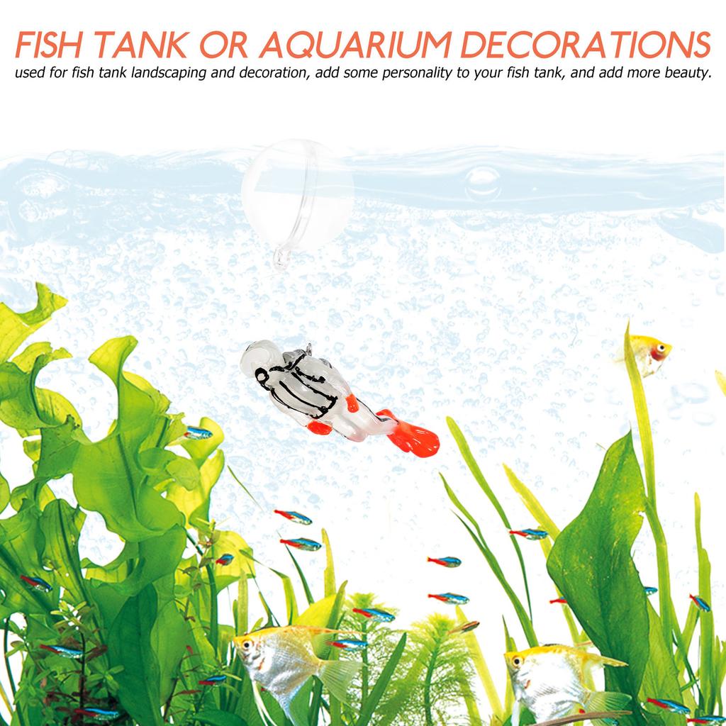 Glow in The Dark Resin Diver Aquarium Decorations Floating Fish Tank Ornaments for Freshwater Saltwater Tanks Safe Non Toxic