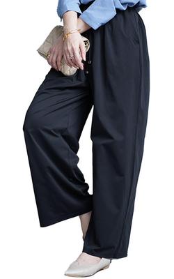Gold Japan Große Größen Elastisch Perfekt für und Größe Damen Hosen, Lang, Weit, Gerade, Taille, Bein-Verlängernd, Frühling, Sommer, Herbst, Winter, LL,