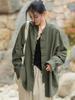 Johnature Women Chinese Style Linen Shirts Tops Stand Long Sleeve Blouses Spring Solid Color Button Vintage Shirts