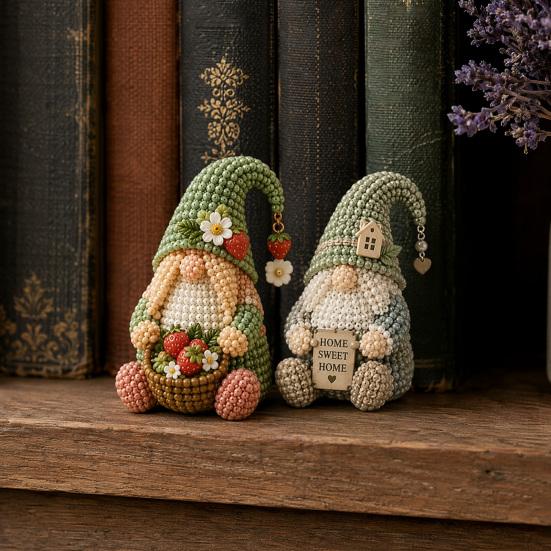 Kit de Manualidades de Cuentas de Gnomo, Kit DIY de Gnomo de Cuentas Diminutas, Lindo Kit de Arte de Gnomo con Cuentas para Adultos Adolescentes Decoración Única para el Hogar Regalo Hecho a Mano