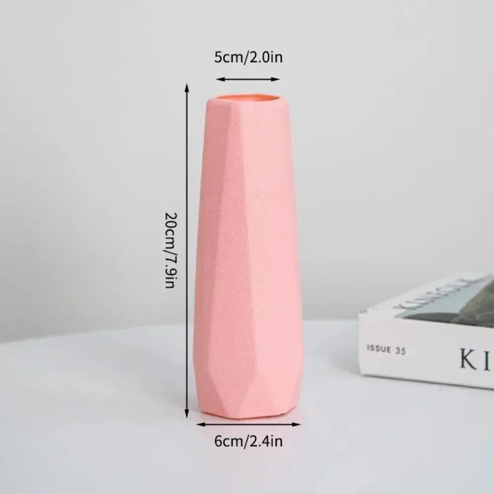 New Nordic Style Light Blue Blue Plastic Living Room Decoration Hydroponic Vase Imitation Ceramic Vase