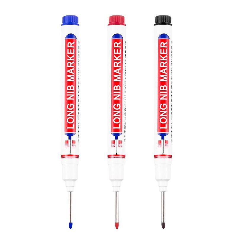 Long-Tip Waterproof Deep Hole Oil-Based Marker for Multi-Purpose Use: Logistics, Bathrooms, Woodworking, Tile