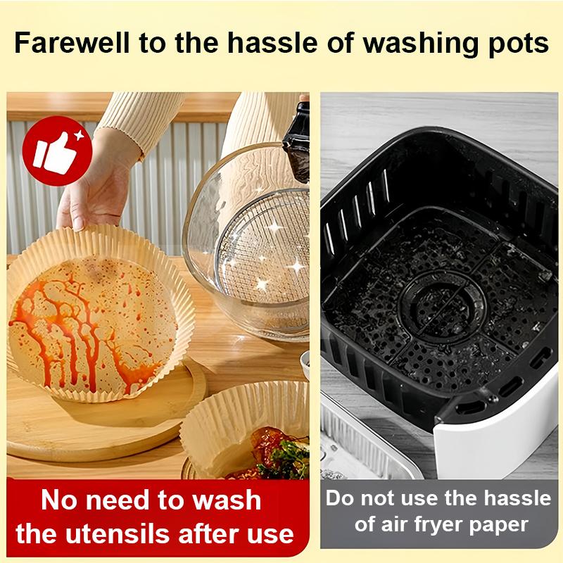 High Temperature Resistant Paper Trays For Air Fryers Oil Absorbing Paper Food Grade Silicone Paper Round Square Baking