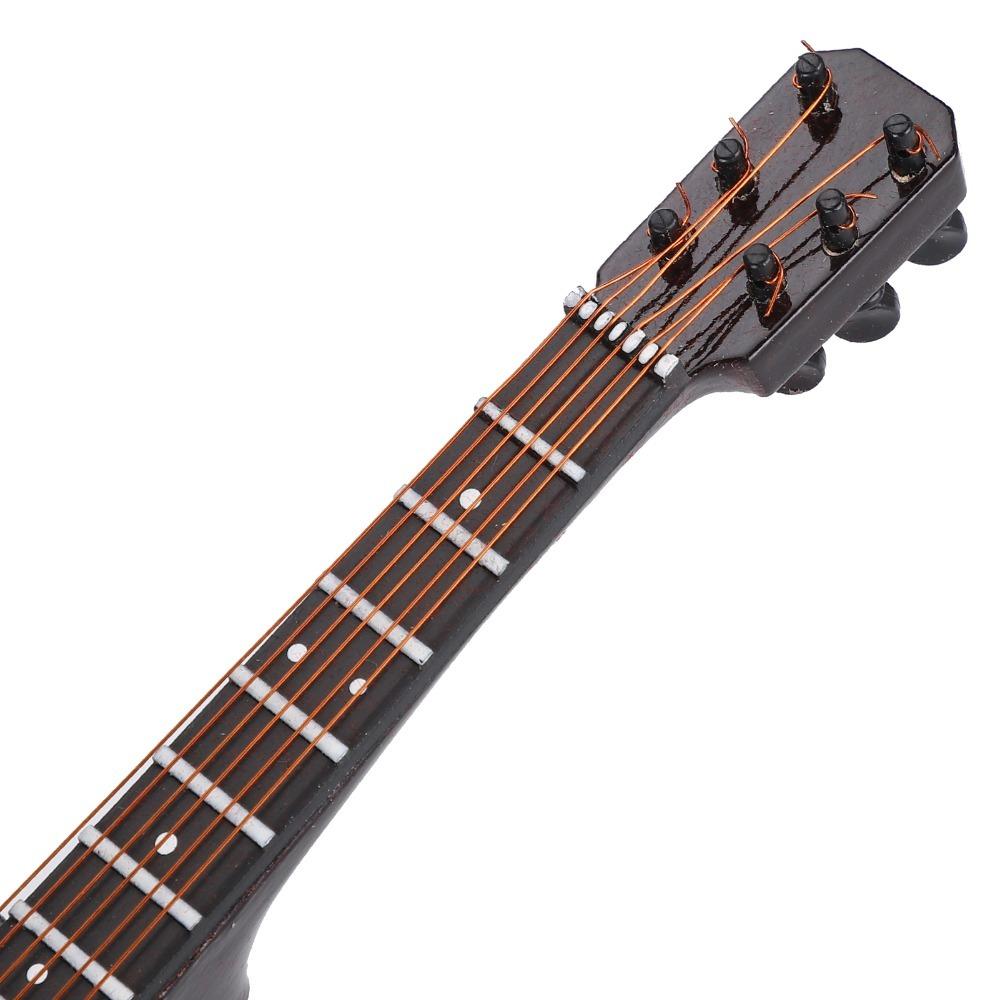 3pcs With Stand And Case Miniature Guitar Model Acoustic Guitar Ornament  Desk Shelf Decoration