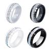 WUUISDNX Durable Ceramic Ring For Fashionable Women Versatile And Stylish Fashion Rings Ceramics Rings For Wedding Women Rings, white, Size 9