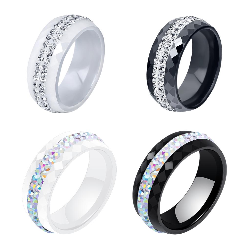 WUUISDNX Durable Ceramic Ring For Fashionable Women Versatile And Stylish Fashion Rings Ceramics Rings For Wedding Women Rings, white, Size 9