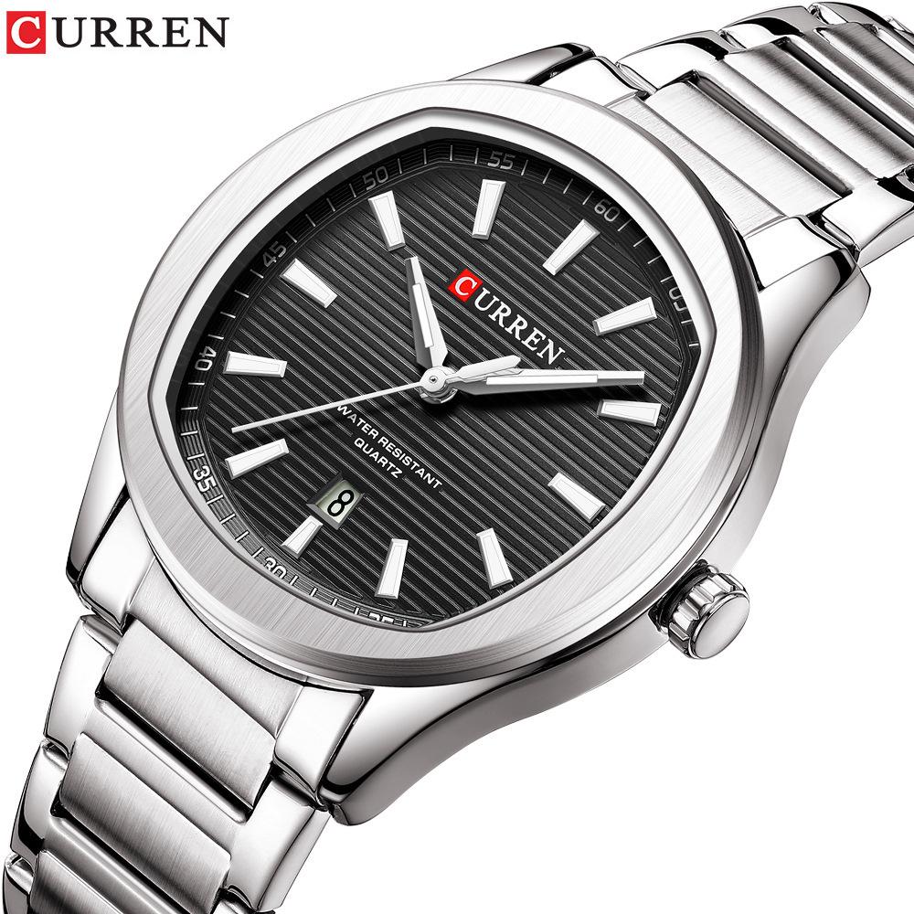 Curren 8474 Men's Grenade Style Quartz Watch with Calendar and Steel Band - Sport & Business Style