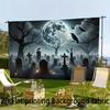 1 Piece of 2D Plane, Ghost Gothic Cemetery Background Banner, Suitable for Home, Room, and Wall Decorationzyc